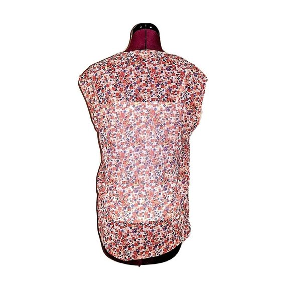 Daniel Rainn Top Blouse Multicolor Women Size XS Floral Print Semi Sheer - Picture 3 of 10